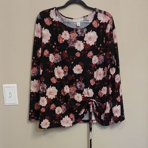 Floral Print Women's Crew Neck Sweater